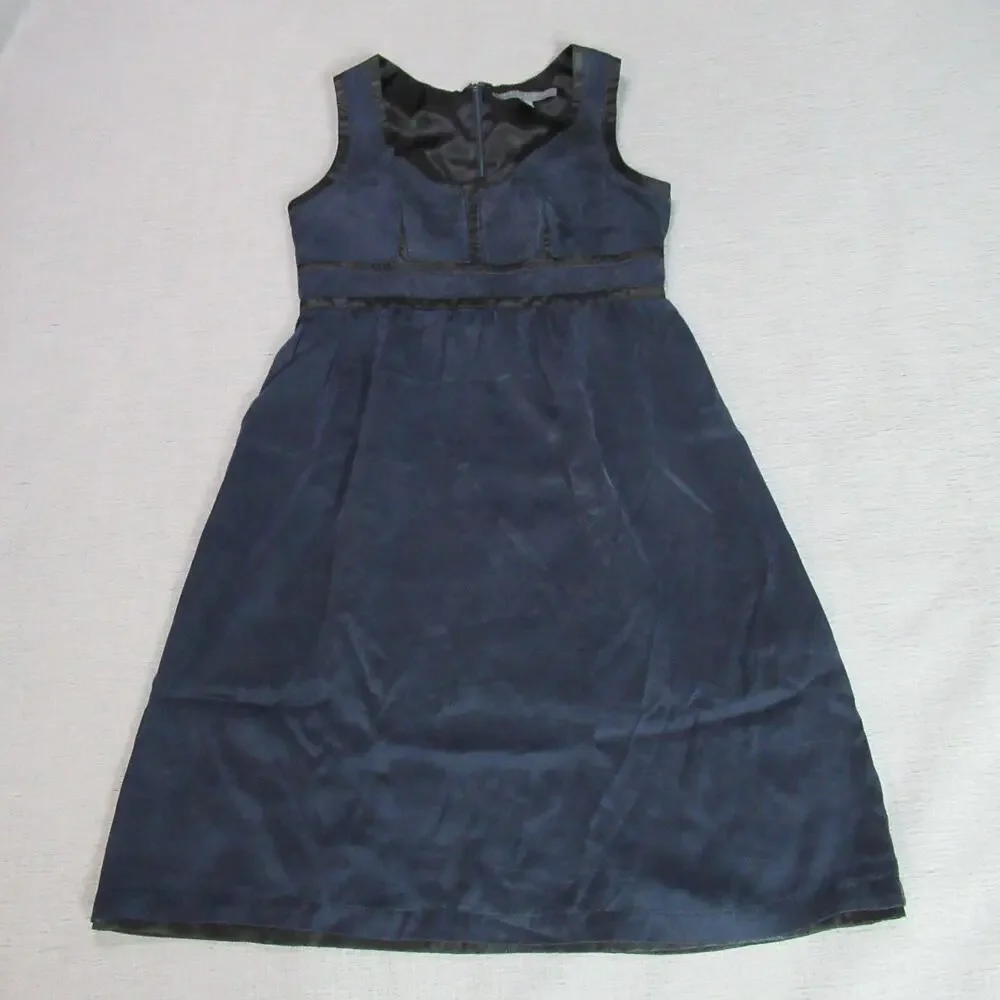 Proenza Schouler by Target Dress Womens Size 5 Blue Black 100% Silk Cocktail Y2K